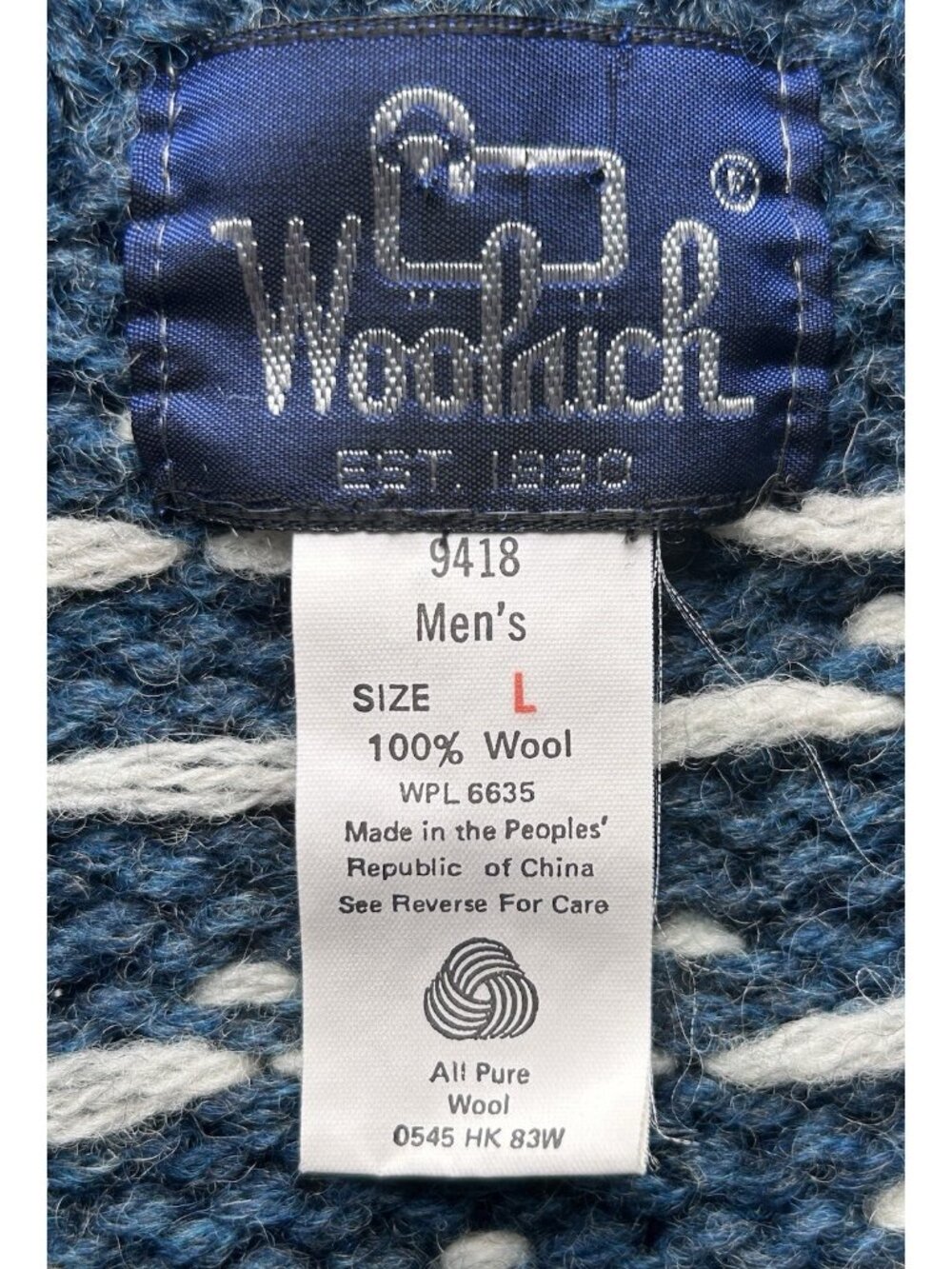 Vintage Woolrich Iconic Polar Bear Wool Sweater Fair Isle Après Ski Men’s Large - Picture 3 of 7